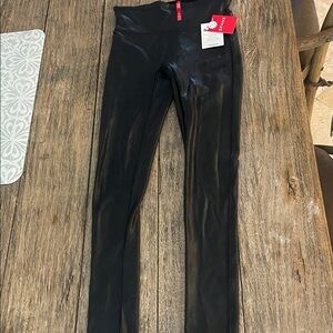 SPANX Black Faux Leather Leggings
